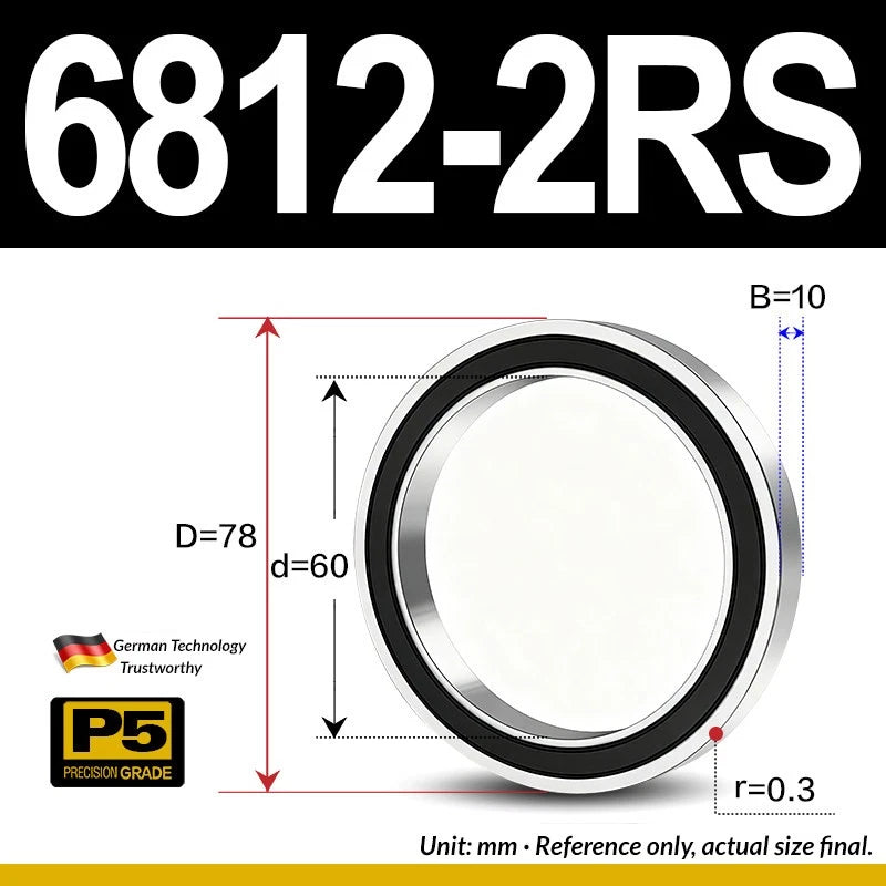 Thin Wall Bearings Deep Groove Ball Bearing ZZ or RZ, ID 10-95mm, OD 19-120mm