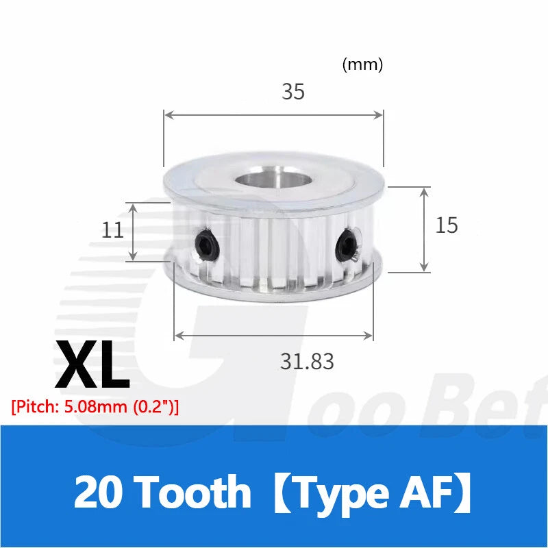 XL 10mm Timing Belt Drive Pulley Aluminium 10 - 40 Tooth 4-25mm Bore Extra Light
