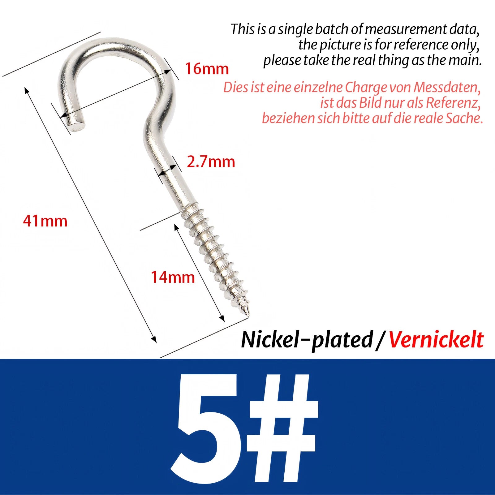 Screw-In Eye Hooks & Open Hooks — Nickel, Zinc & 304 Stainless, 16–106mm, All Sizes