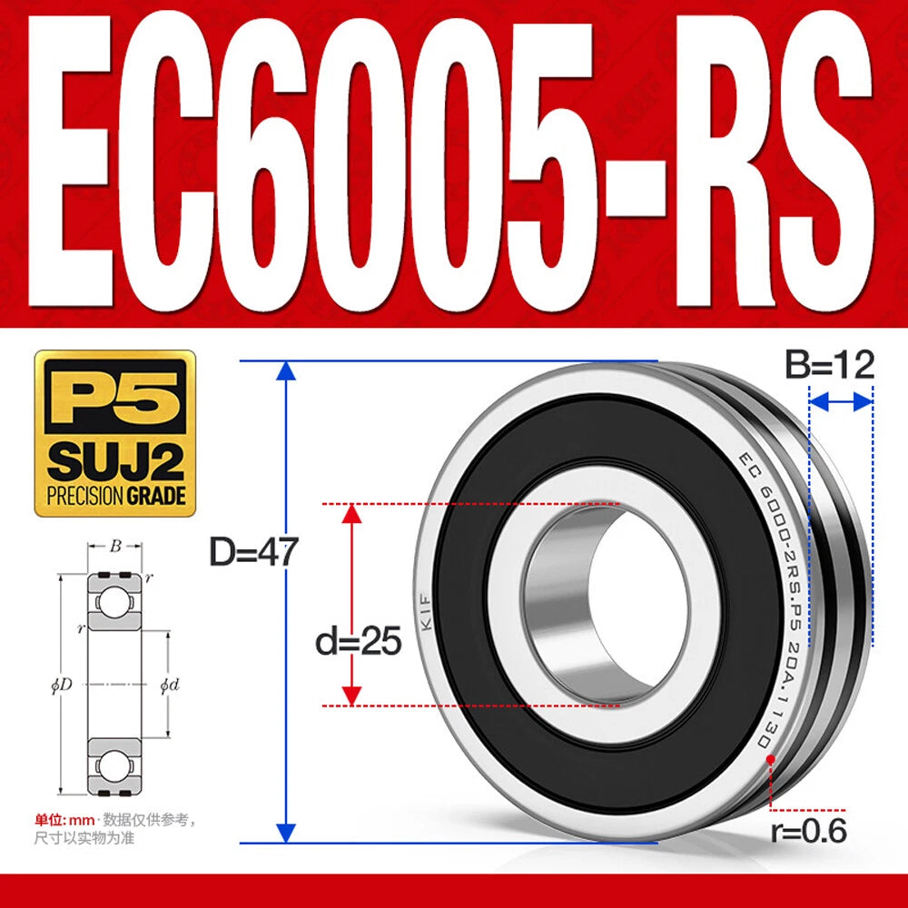 Non-Slip Ball Bearings EC6000/EC6200 Series High Speed Bearings 6000 6201~6206ZZ