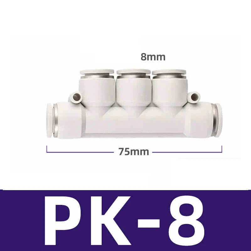 White Pneumatic Push Fit Connector Tube Pipe Joiner Air Water Lines Hose 4-16mm