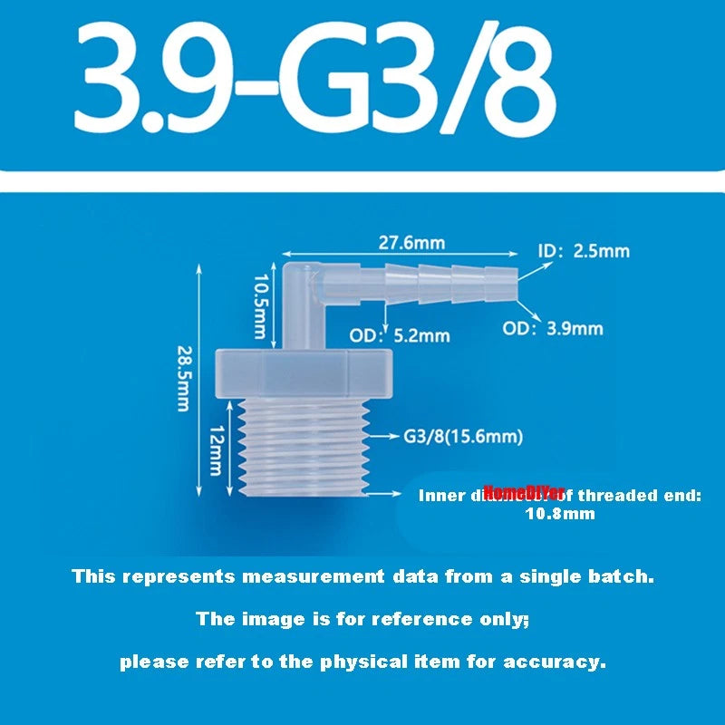 Male Thread Barbed 90° Elbow Hose Connector — Plastic Pipe Fitting with Washer