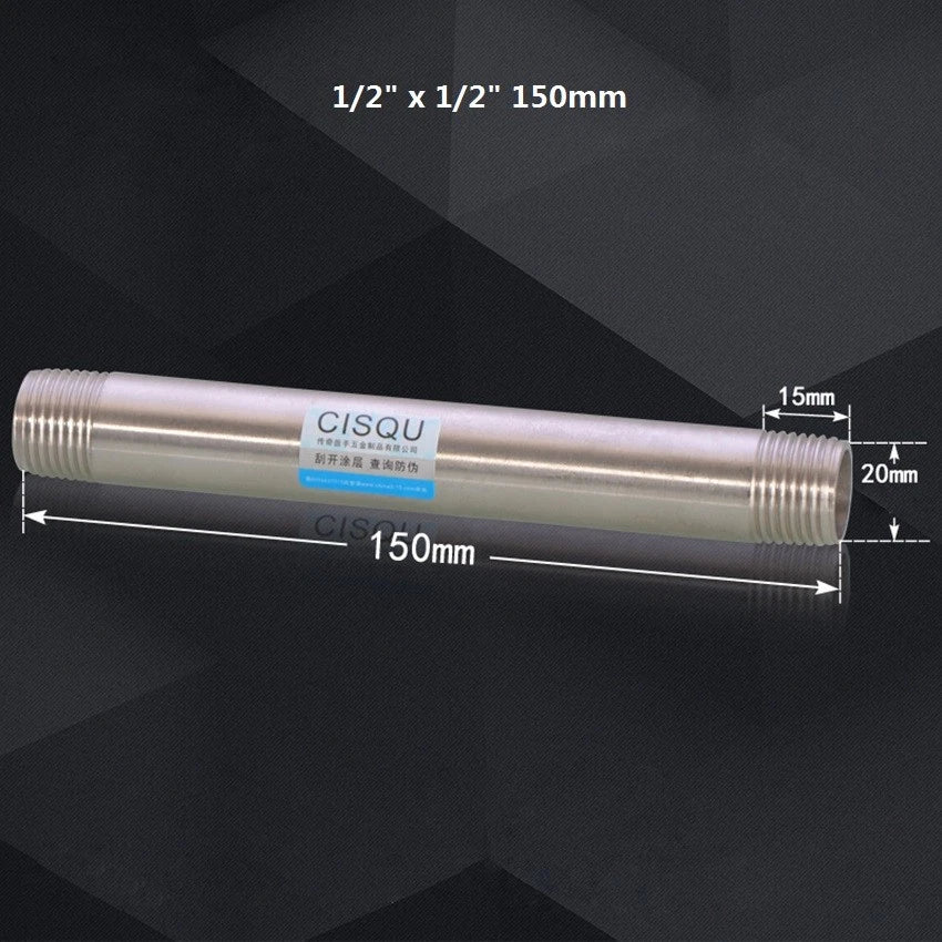 Stainless Steel BSP Male Threaded Double Nipple Pipe Extension Fitting | 1/2" 3/4" 1"
