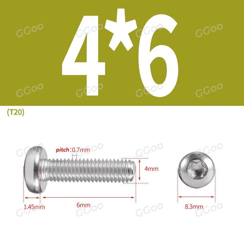 A2 Stainless Steel Torx Pan Head Machine Screws — M2 to M8, Six-Lobe Drive