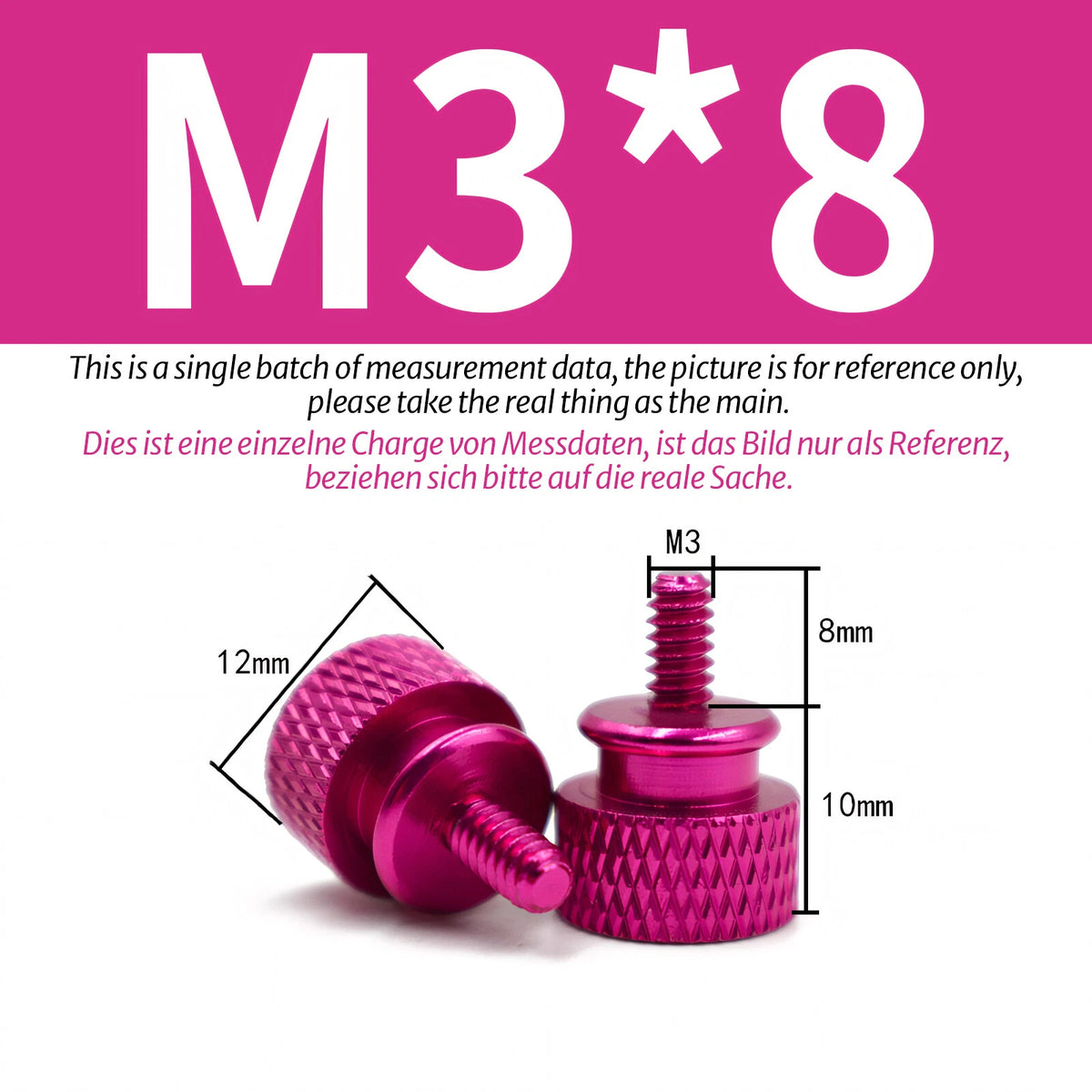 M3 Knurled Thumb Screws – Colorful Aluminum Alloy Hand-Tighten Grip Bolts