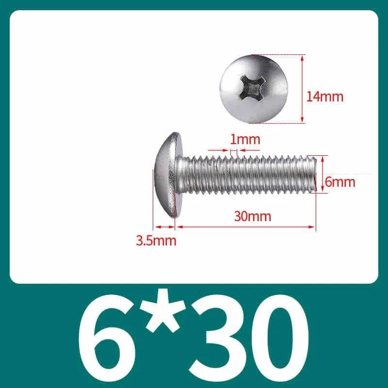M2–M8 Stainless Steel Phillips Truss Head Machine Screws | 201 / 304 / 316 - HomeDIYer