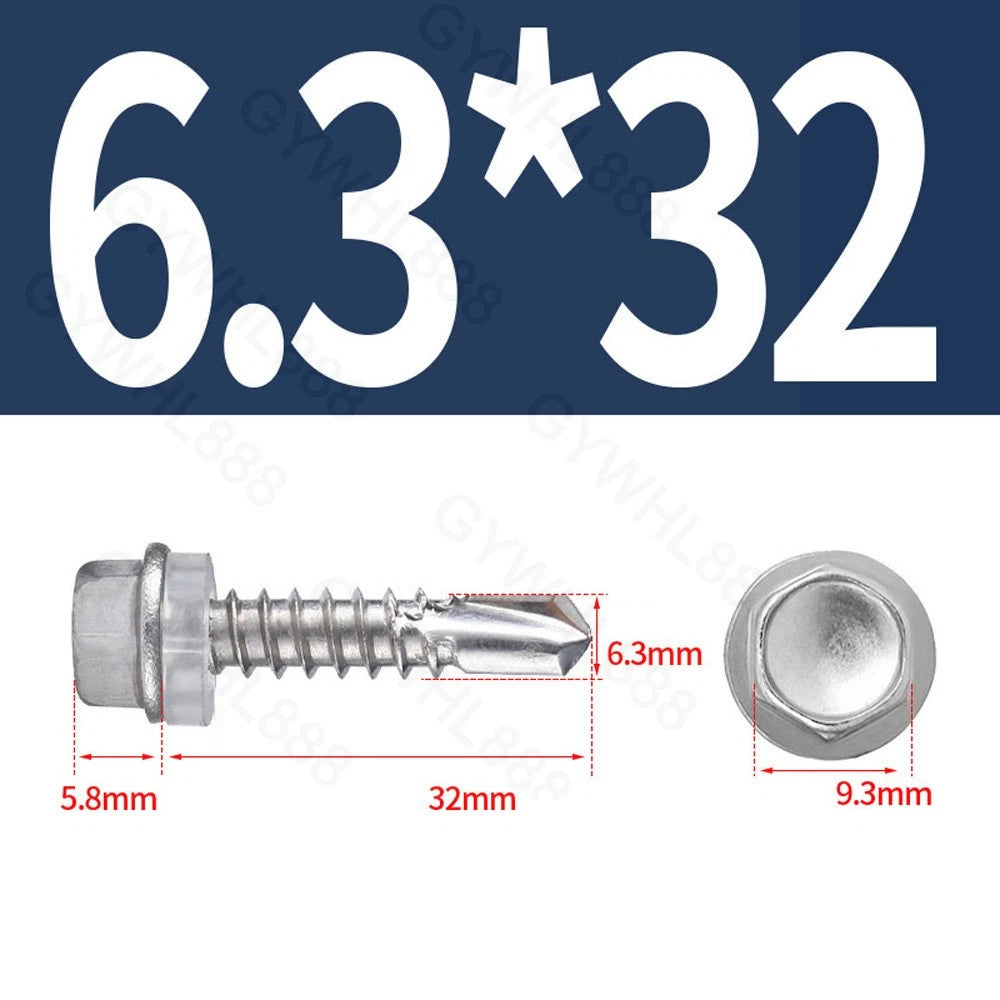 410 & A2 Stainless Hex Head Self‑Drilling Tek Screws – for Metal Roofing & Sheeting