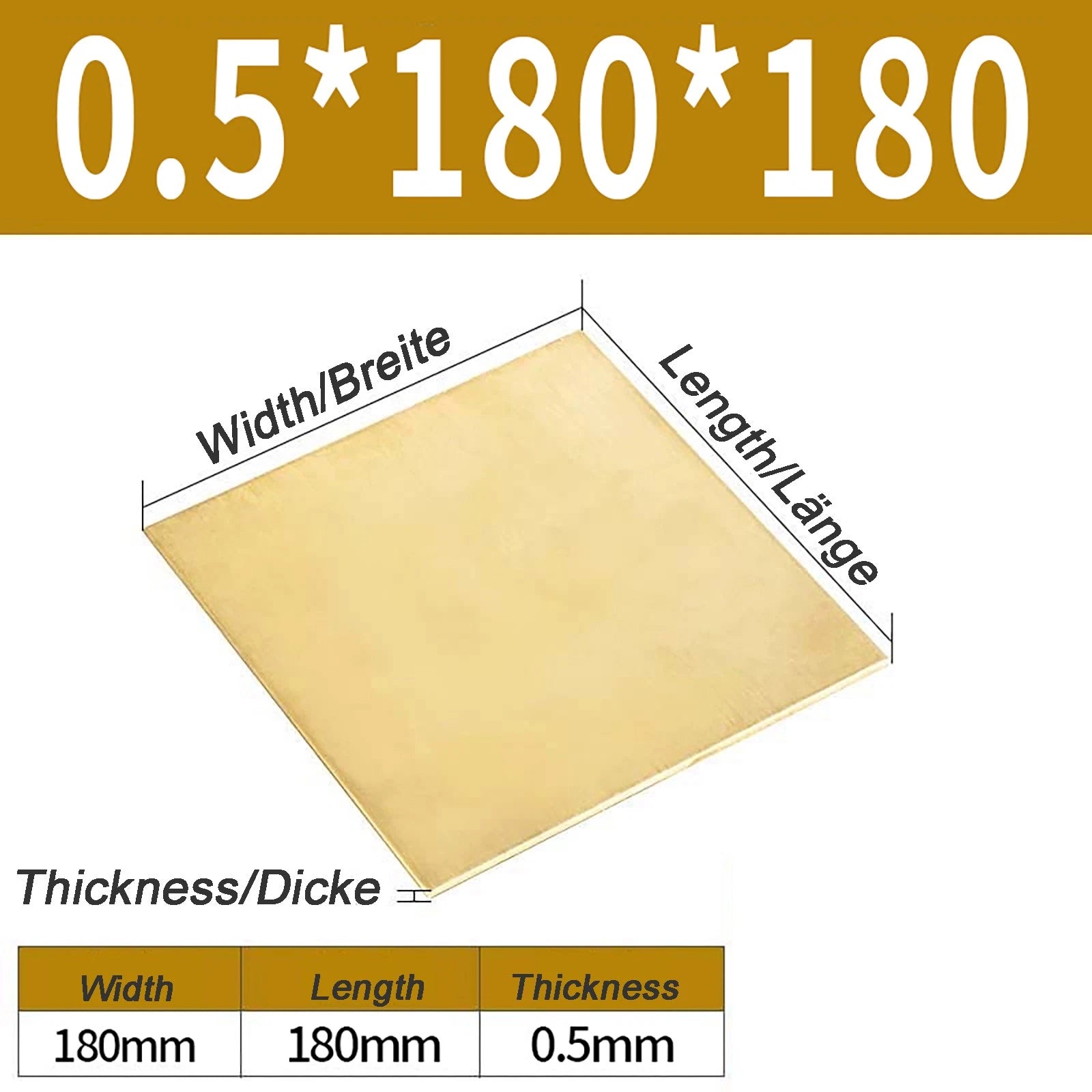 Natural Brass Sheet Metal guillotine cut - 0.3mm - 3.0mm - Multiple Sizes