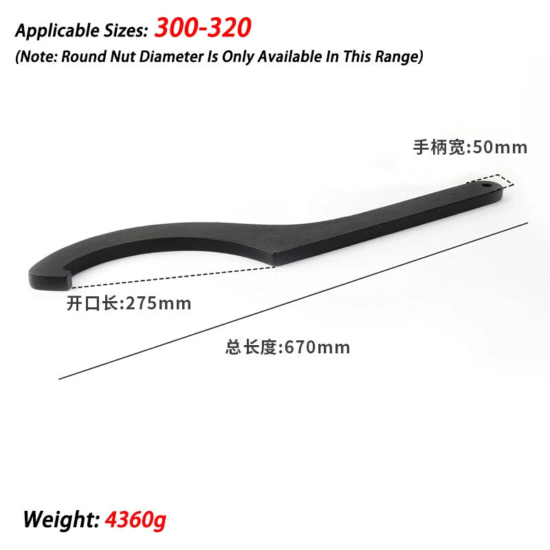 Hook Wrench C Spanner 22mm-320mm Repair Tool Motorcycle Bike Steering Suspension