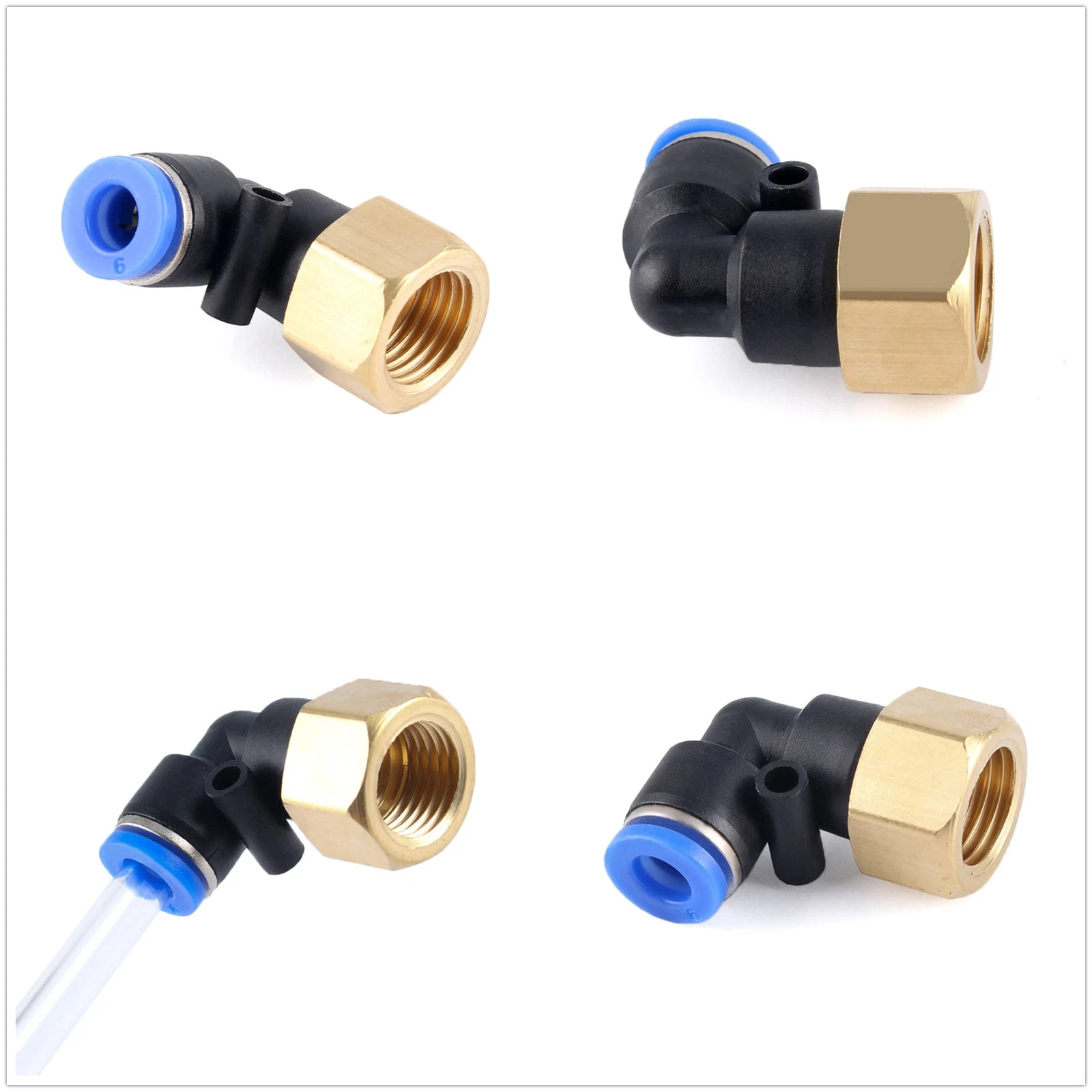 Pneumatic Push-In Fittings | Air & Water Hose Quick-Release Tube Connectors