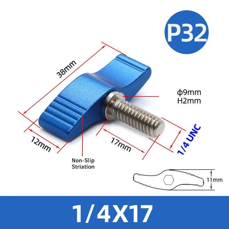 UNC 3/8" & 1/4" Wing Thumb Screws – Single & Double Wing T - Type, Aluminum & Stainless Steel - HomeDIYer