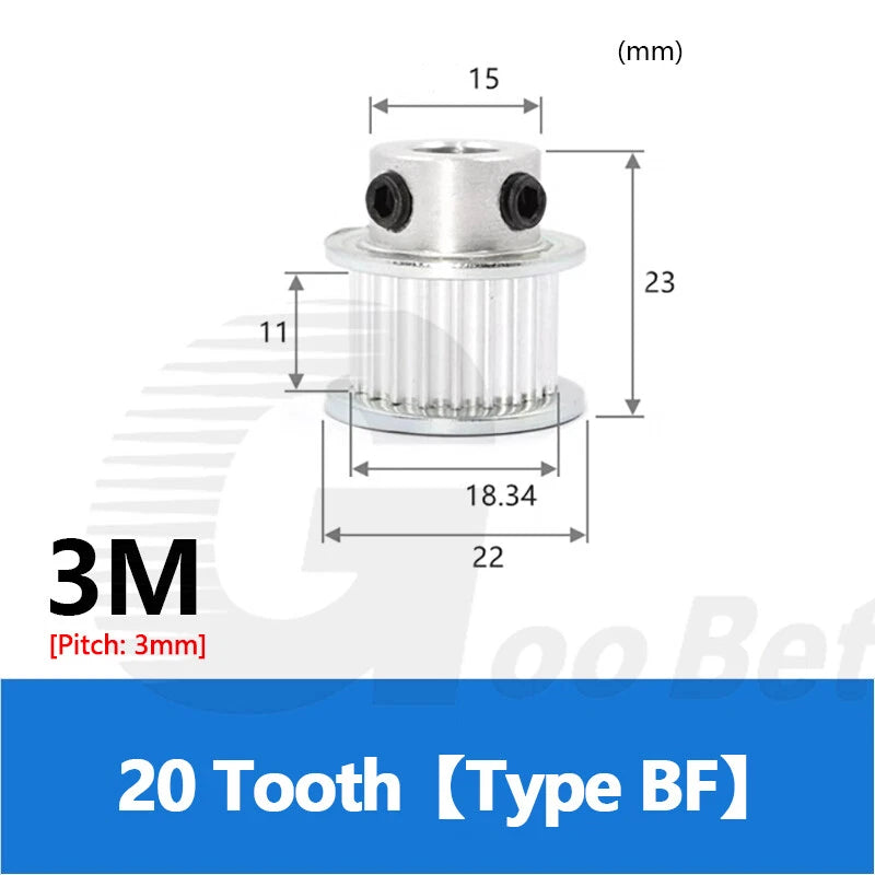 3M 10mm Timing Belt Drive Pulley 3mm Pitch 15 - 50 Tooth Without Hub 4-20mm Bore