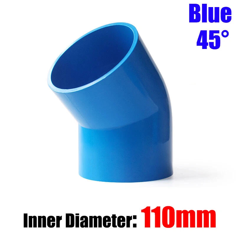 PVC Water Supply Pipe Fittings 45° Elbow Connector 20mm to 160mm White Blue Grey