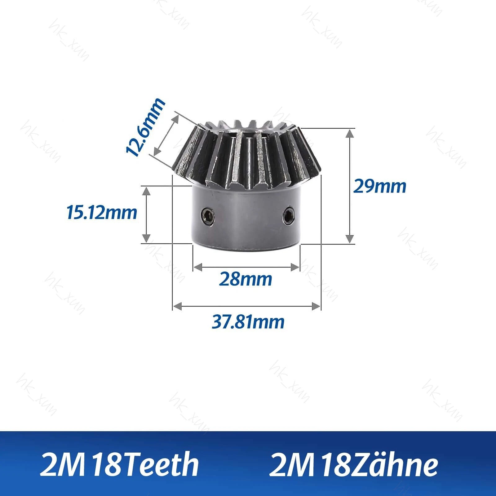 1/1.5/2 Mod 15-40 Tooth 1:2 Metal Motor Bevel Gears 90° Pairing Gear 45# Steel