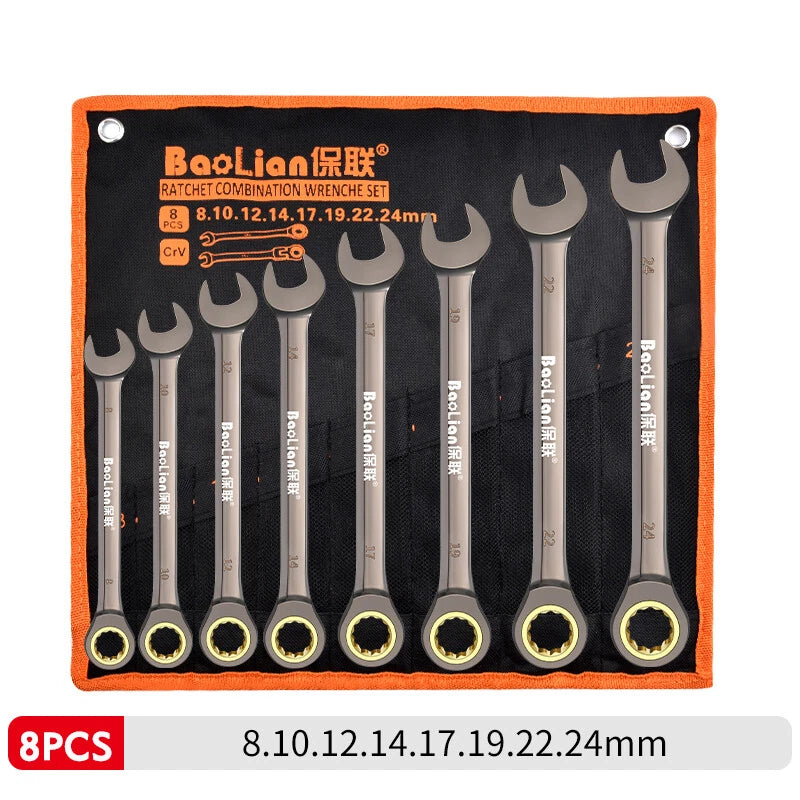 Ratchet Spanner Combination Fixed & Flexi 6 - 32mm Different Sizes Tool Wrench