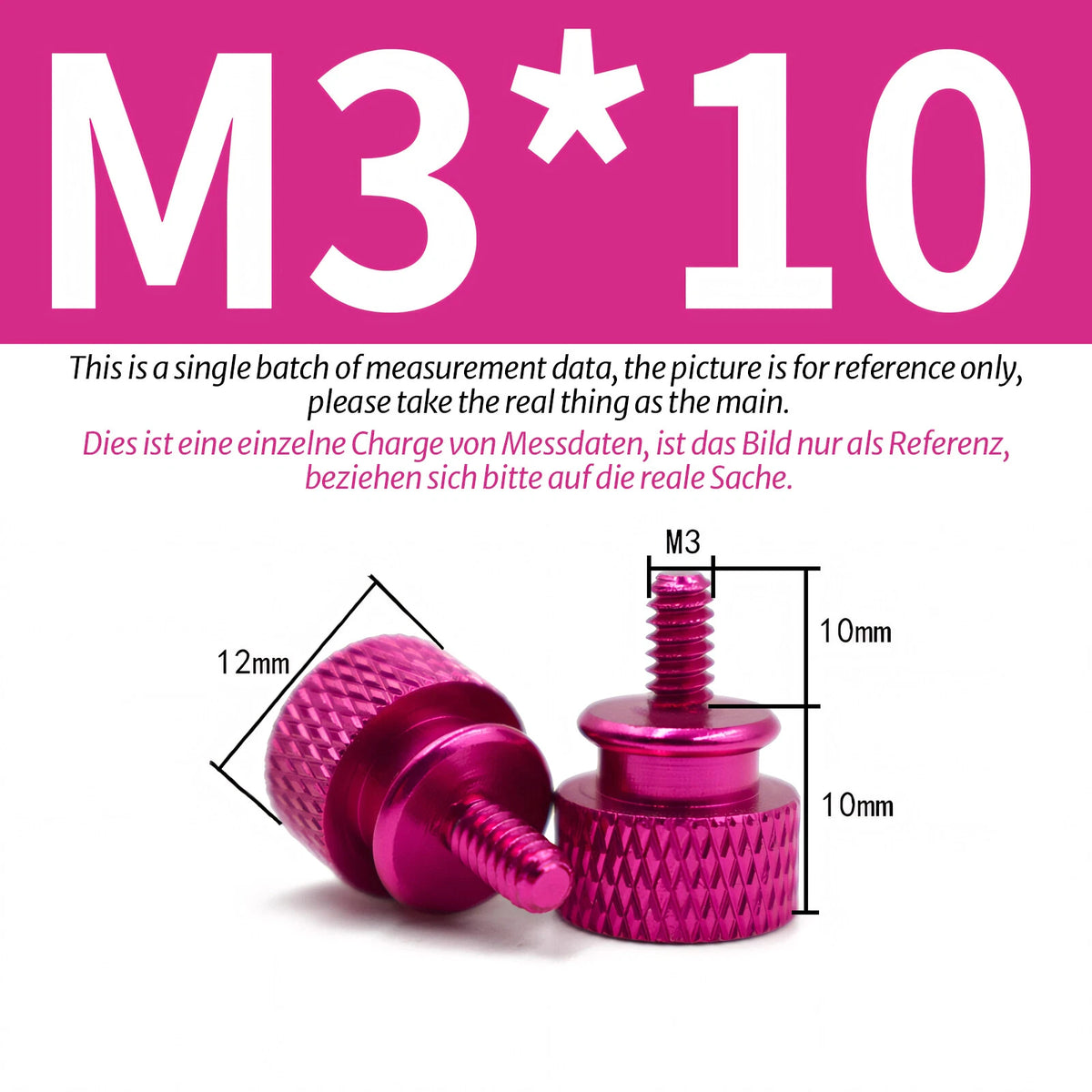 M3 Knurled Thumb Screws – Colorful Aluminum Alloy Hand-Tighten Grip Bolts
