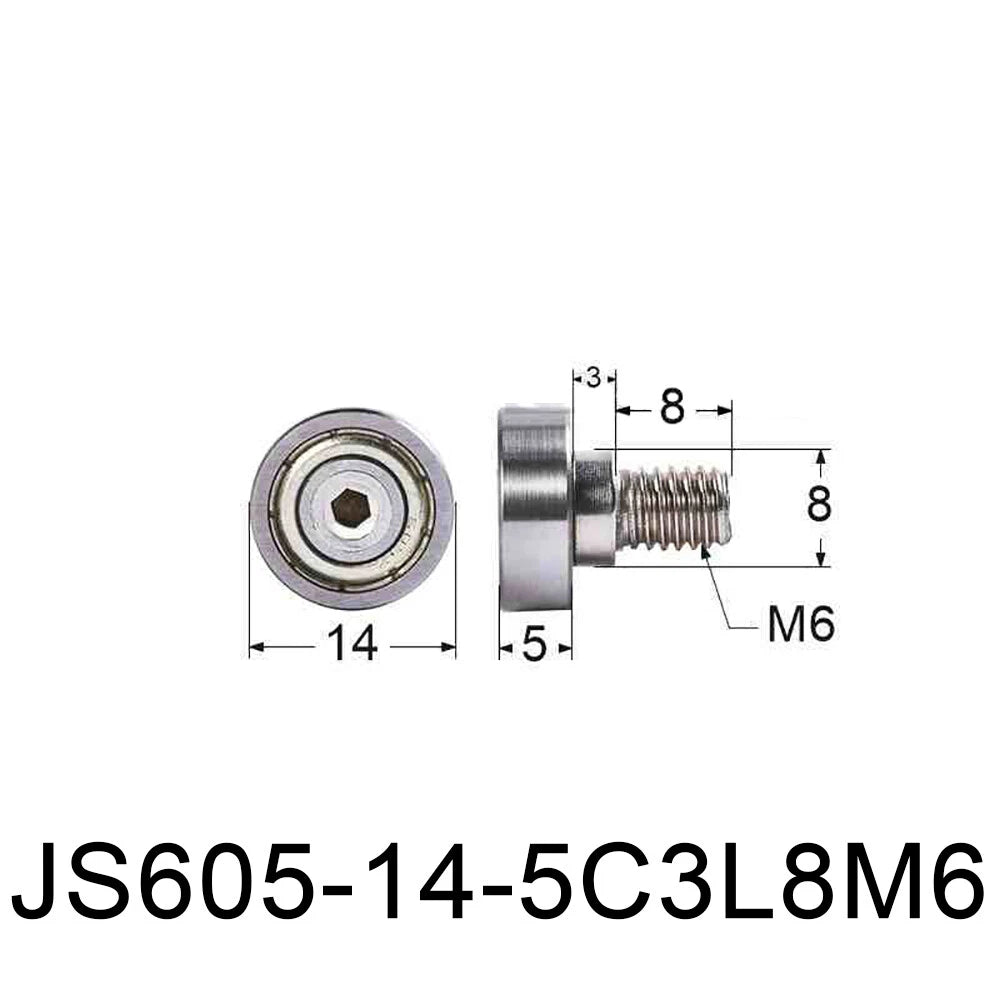 NTBG 7-52mm Metal Ball Bearing Pulley Flat Roller Guiding Wheel M3-M10 Threaded