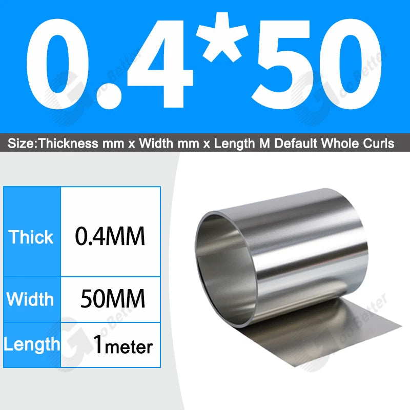 1 Meter 304 Stainless Steel Band SUS304 Sheet Foil Plate Strip Thick 0.01mm-1mm