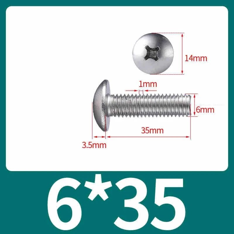 M2–M8 Stainless Steel Phillips Truss Head Machine Screws | 201 / 304 / 316 - HomeDIYer