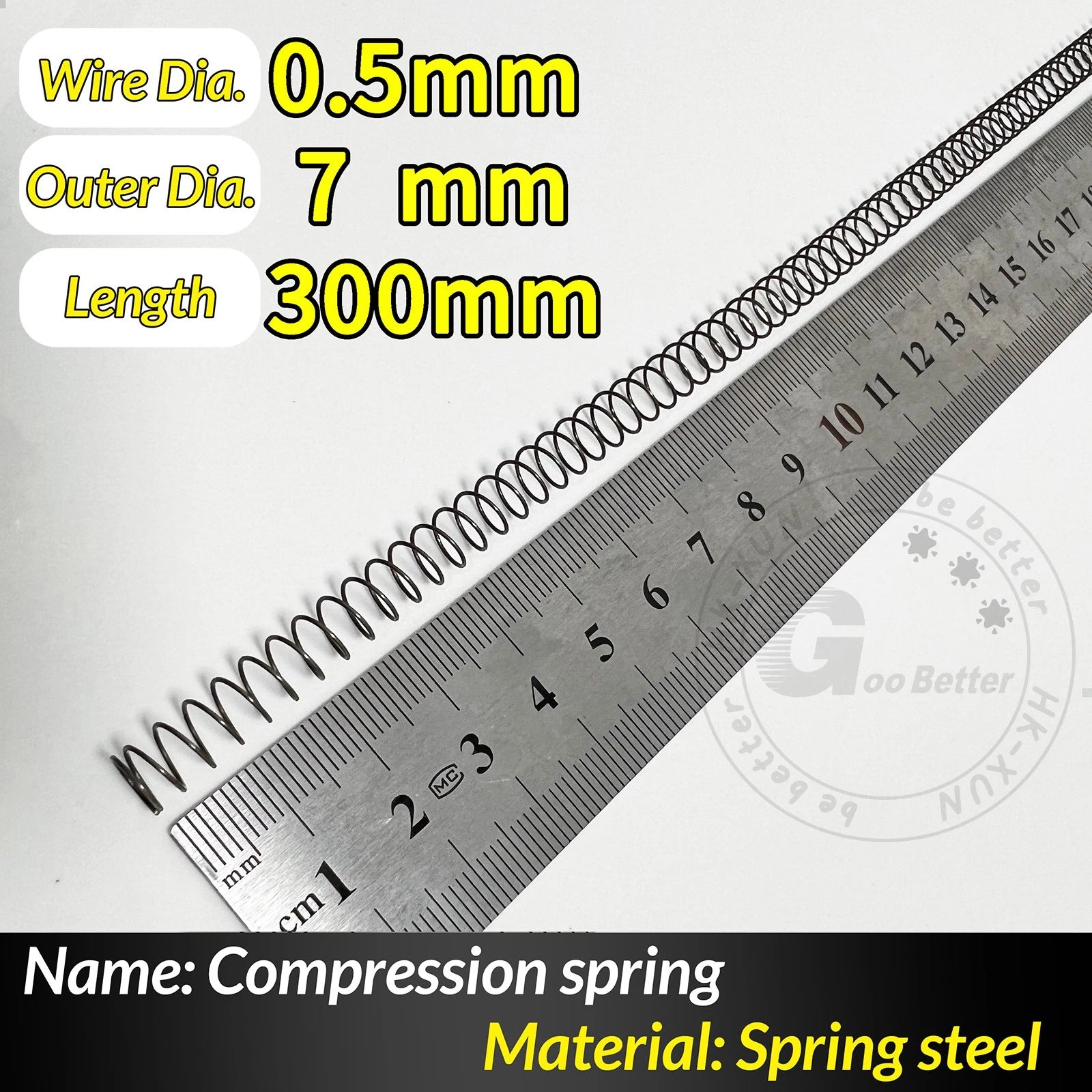 Compression Spring Pressure Springs, Wire Dia 0.3-1.0mm, OD 2-25mm, Length 300mm