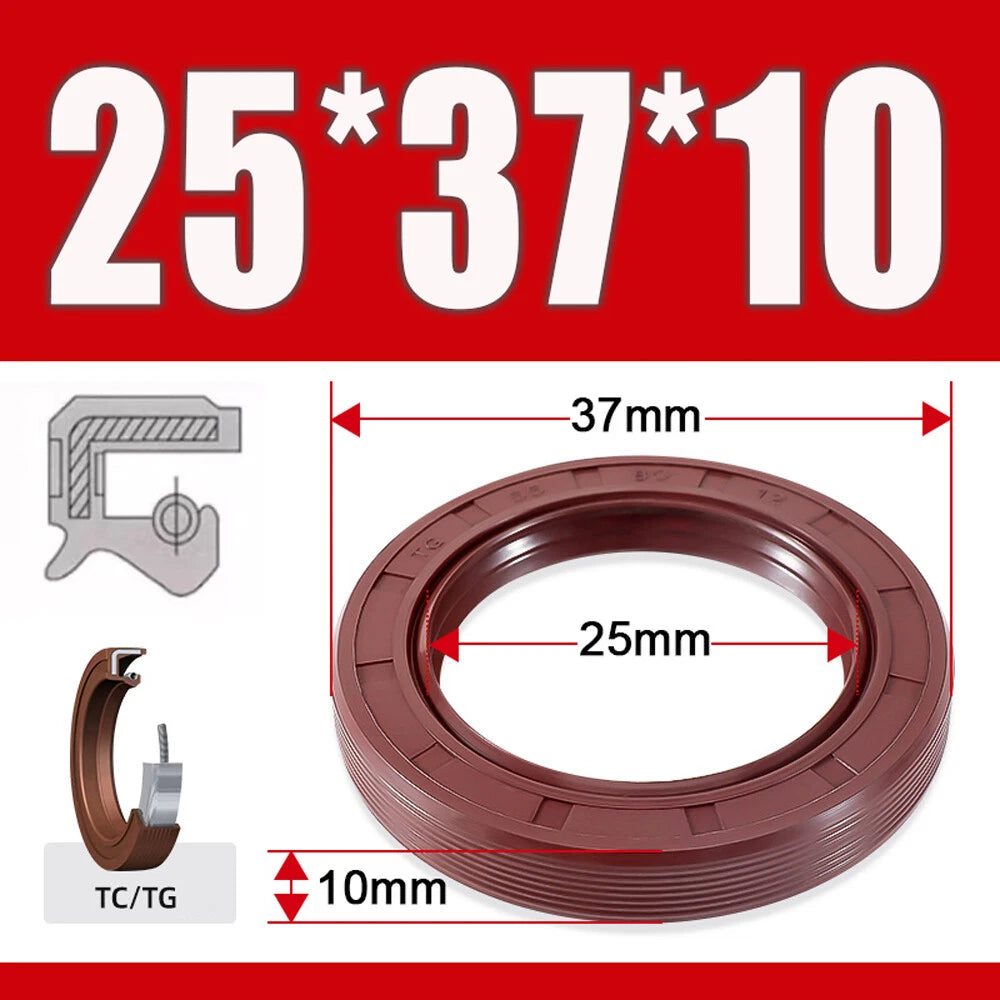 TC/TG Dual Lip FKM Oil Seal — Metric Rotary Shaft Sealing Ring, ID 25–50mm