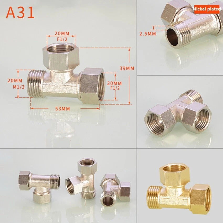 BSP 1/2" Brass Pipe Fittings — Adapters, Elbows, Tees & Connectors