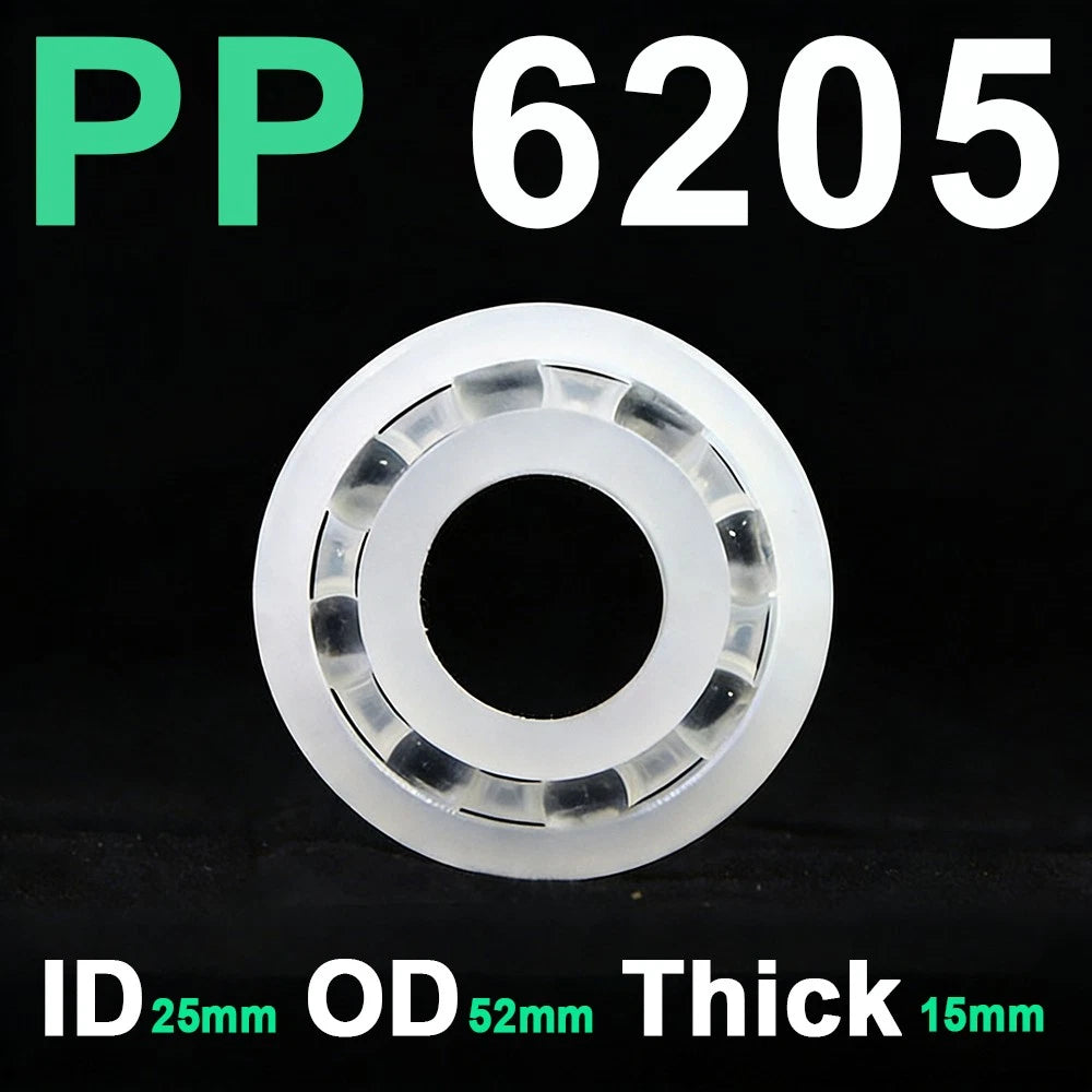 Plastic Bearing PP 608 6000 6001 6004 6206 Glass Balls ID 6mm~30mm Ball Bearings