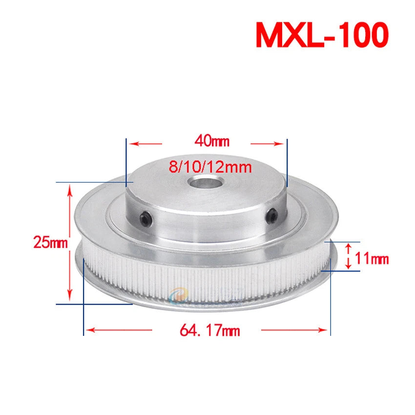 MXL 14-160Teeth Timing Belt Pulleys Pitch 2.032mm With Step For 10mm Width Belt