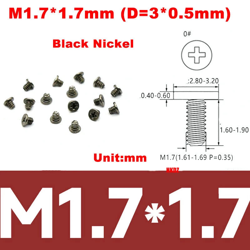 M1.6 M1.7 Phillips Thin Flat Head Machine Screws – Stainless Steel & Zinc Coated