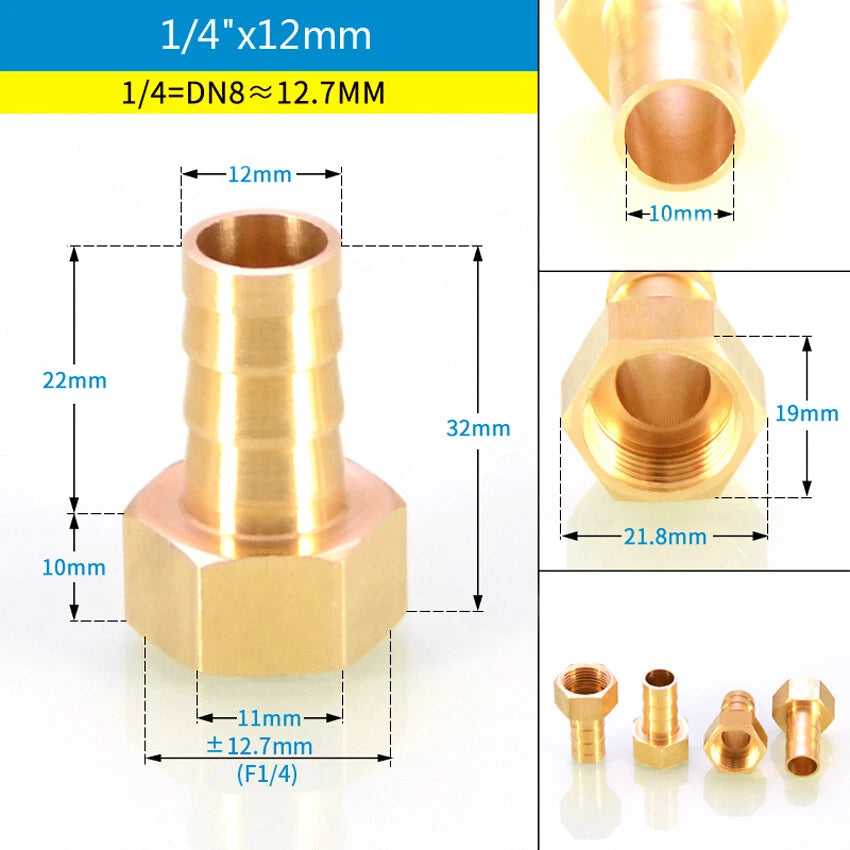 BSP Male & Female Thread Barb Hose Tail Connector — Air Fuel Water