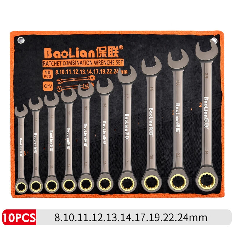 Ratchet Spanner Combination Fixed & Flexi 6 - 32mm Different Sizes Tool Wrench