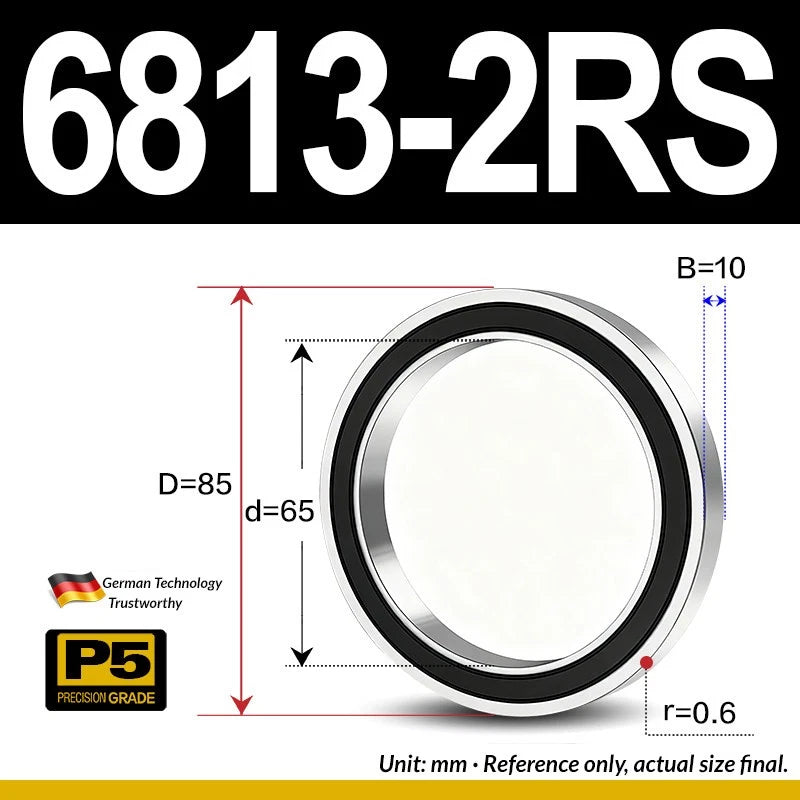 Thin Wall Bearings Deep Groove Ball Bearing ZZ or RZ, ID 10-95mm, OD 19-120mm