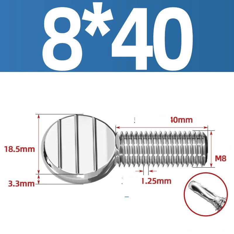 M4–M10 & 1/4"-5/16" Spade-Head Thumb Screws – A2 304 Stainless Steel, Tool-less Hand Grip