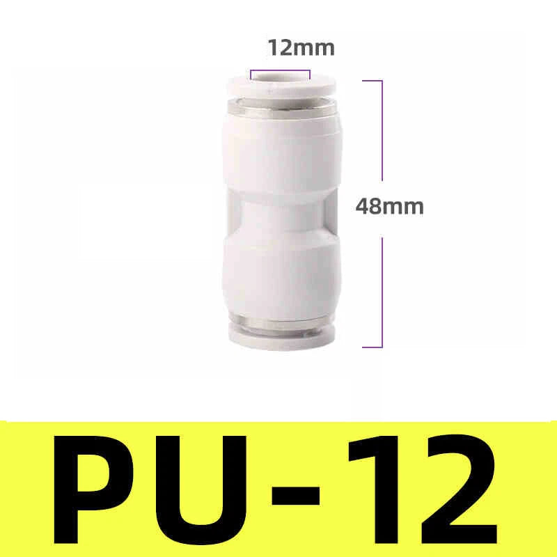 White Pneumatic Push Fit Connector Tube Pipe Joiner Air Water Lines Hose 4-16mm