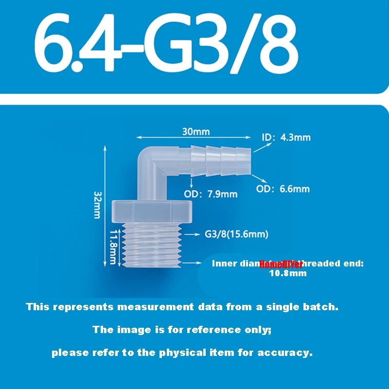 Male Thread Barbed 90° Elbow Hose Connector — Plastic Pipe Fitting with Washer