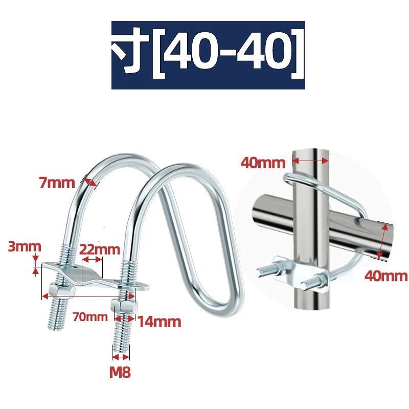 U - Bolt Pipe Clamp — Double & Single U - Shape Saddle Clamp for Greenhouse & Awning Frames - HomeDIYer