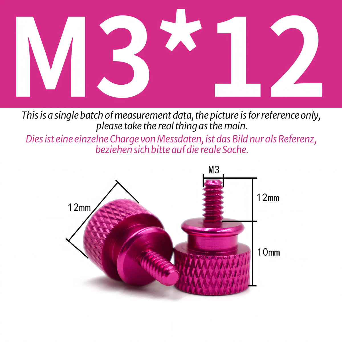 M3 Knurled Thumb Screws – Colorful Aluminum Alloy Hand-Tighten Grip Bolts