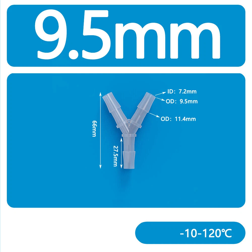 Y-Type 3-Way Barbed Hose Connector — Plastic Tee Fitting for Tube & Pipe