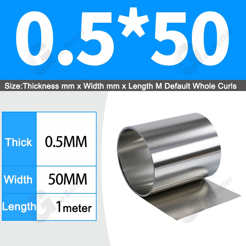 1 Meter 304 Stainless Steel Band SUS304 Sheet Foil Plate Strip Thick 0.01mm-1mm