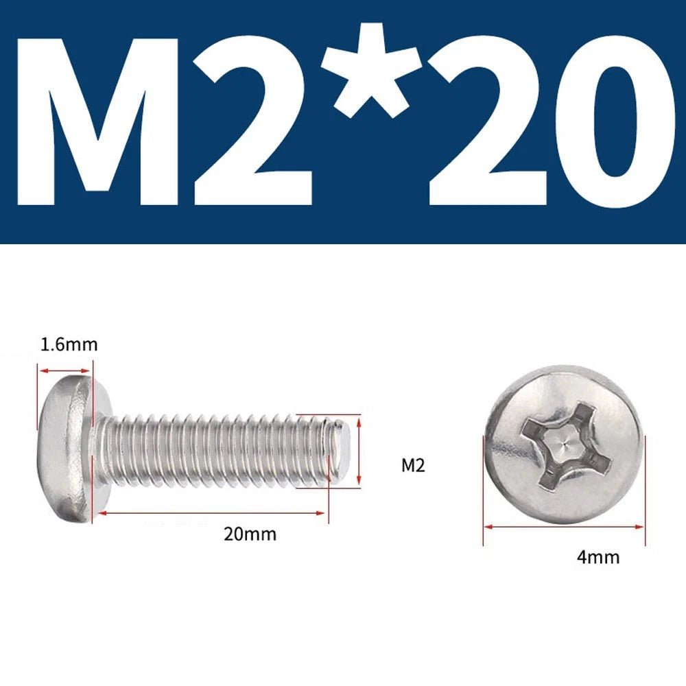 Phillips Pan Head Machine Screws — A4 Marine Grade Stainless Steel, DIN 7985 (M1.6–M10) - HomeDIYer