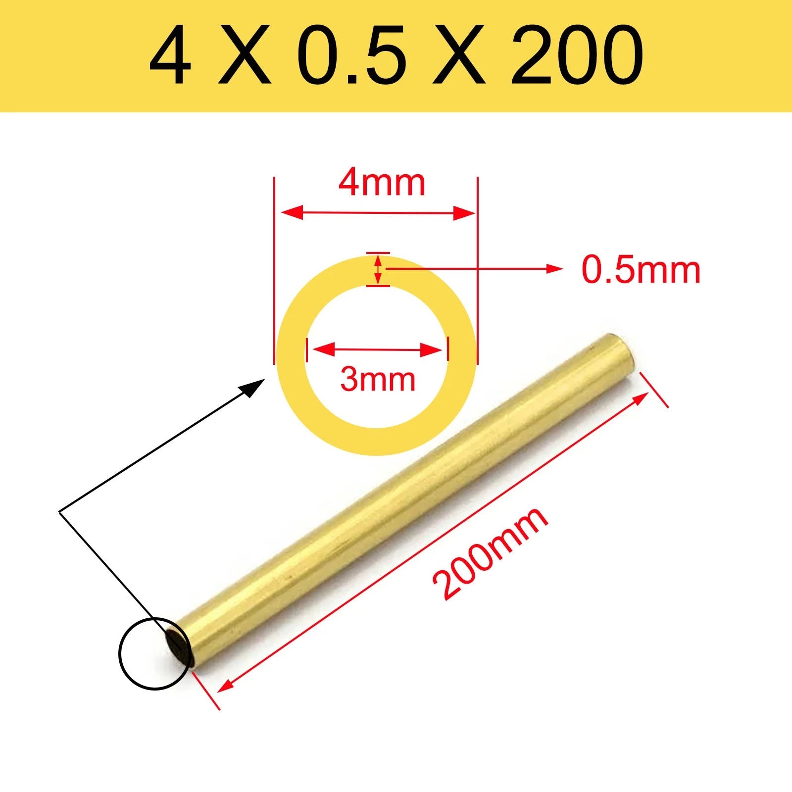Brass Tubes ROUND PIPE Cu 62% OD 2mm 3mm 4mm 5mm 6mm 7mm 8mm 9mm 10mm To 90mm