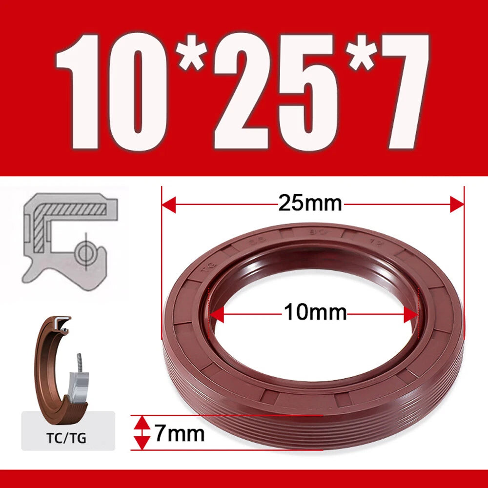 Metric TC Oil Seal FKM Dual Lip Rotary Shaft Seal 8mm–40mm Bore