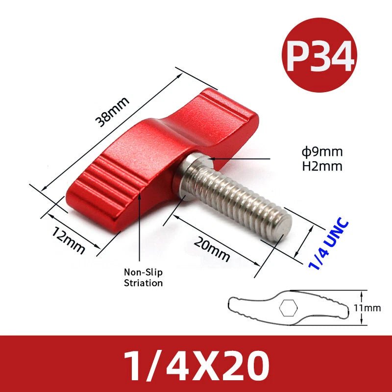 UNC 3/8" & 1/4" Wing Thumb Screws – Single & Double Wing T - Type, Aluminum & Stainless Steel - HomeDIYer