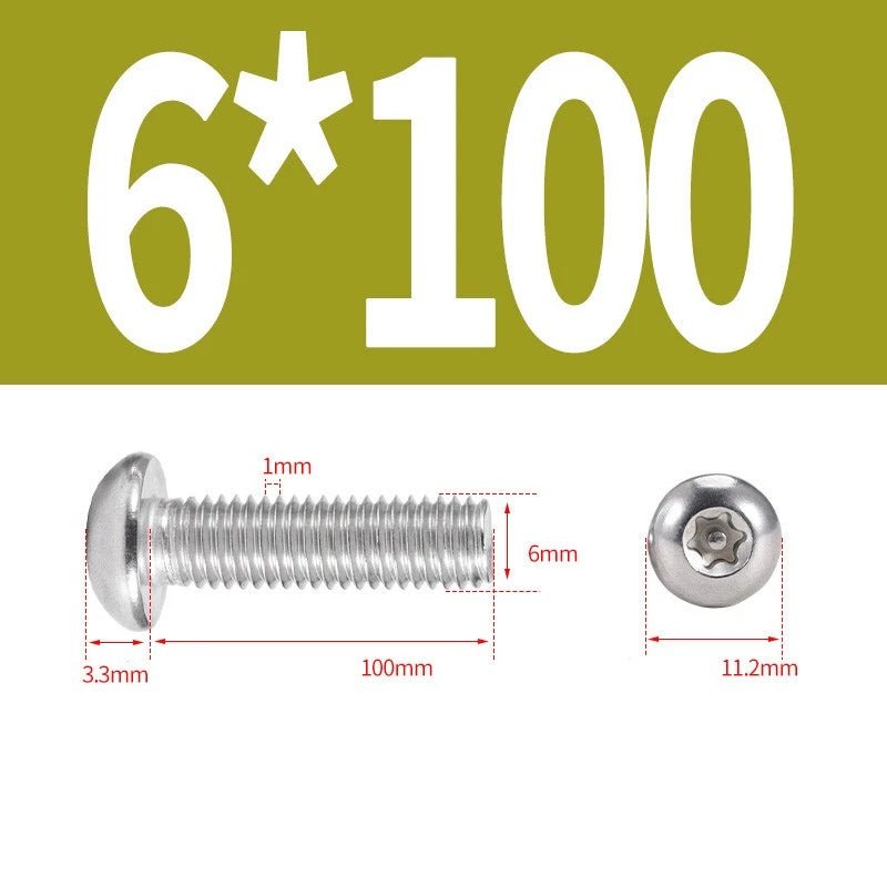 M5 M6 A2 Stainless Pan Head Torx Pin Security Machine Screws | Anti - Vandal Bolts - HomeDIYer