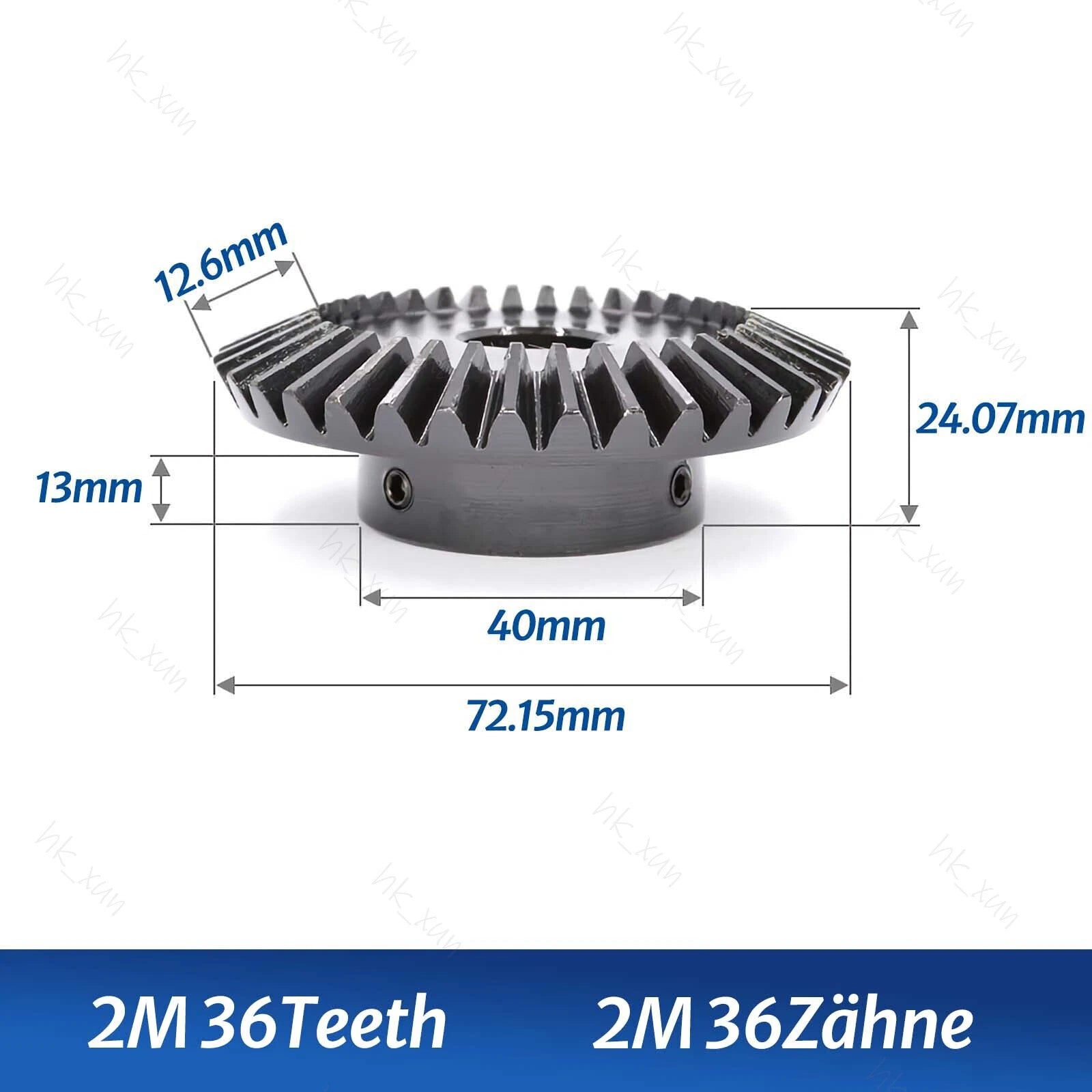 1/1.5/2 Mod 15-40 Tooth 1:2 Metal Motor Bevel Gears 90° Pairing Gear 45# Steel