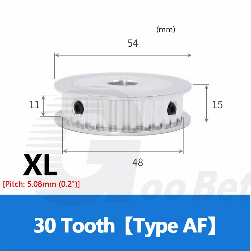 XL 10mm Timing Belt Drive Pulley Aluminium 10 - 40 Tooth 4-25mm Bore Extra Light