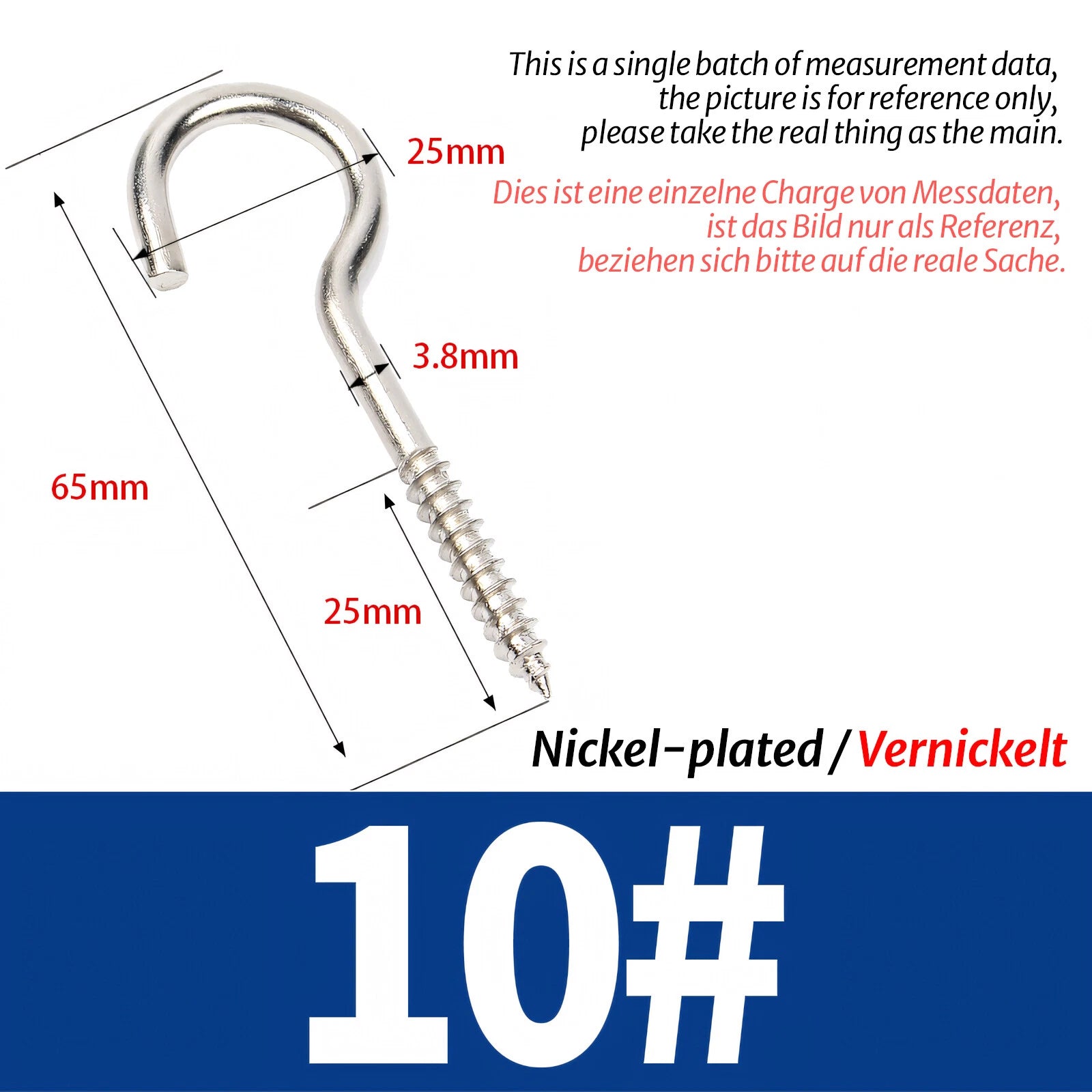 Screw-In Eye Hooks & Open Hooks — Nickel, Zinc & 304 Stainless, 16–106mm, All Sizes