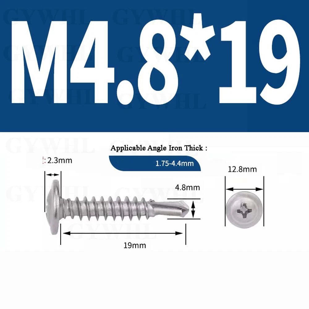 M4.2 M4.8 Self Drilling Wafer Head Screws – Steel & Stainless for Sheet Metal