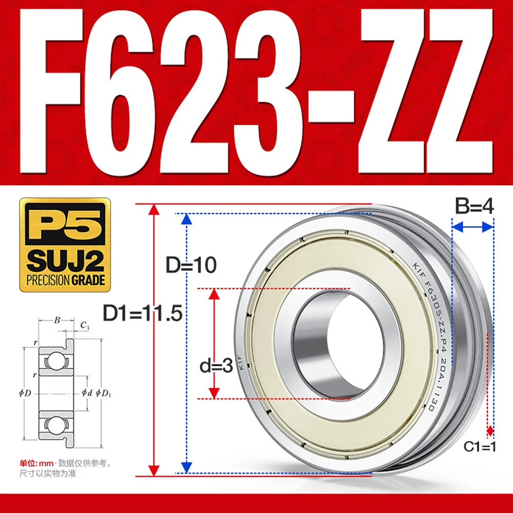 Miniature Ball Bearing With Flange Small Bearings Inner Dia.-Ø 2/3/4/5/6/7/8/9mm