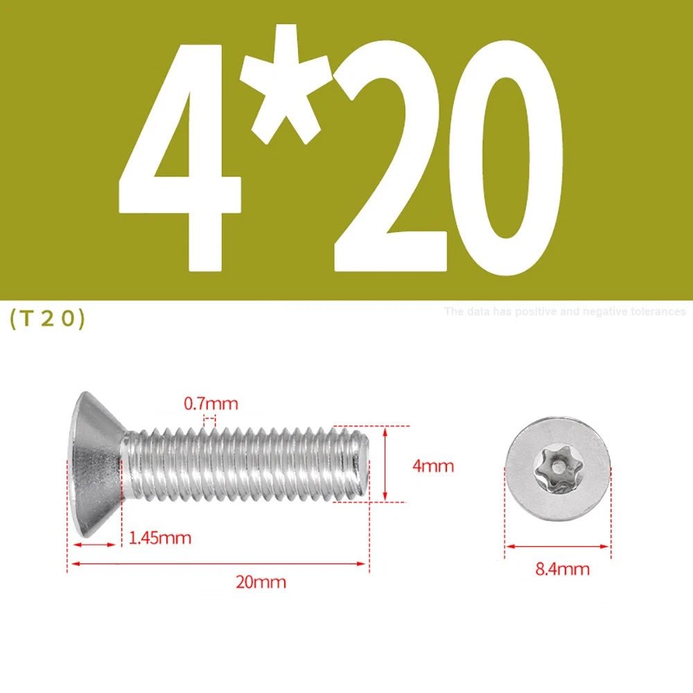 M3–M8 Pin Torx Countersunk Flat Head Machine Screws | A2 Stainless Steel - HomeDIYer